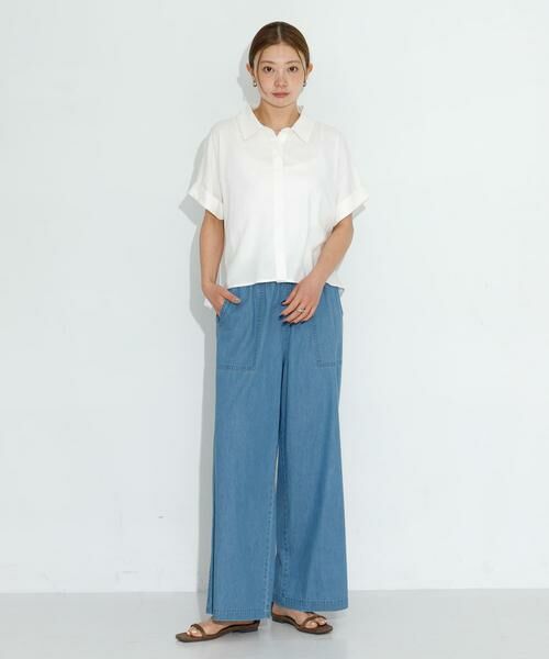 Sonny Label / サニーレーベル シャツ・ブラウス | リネン混クロップドドルマンシャツ | 詳細5