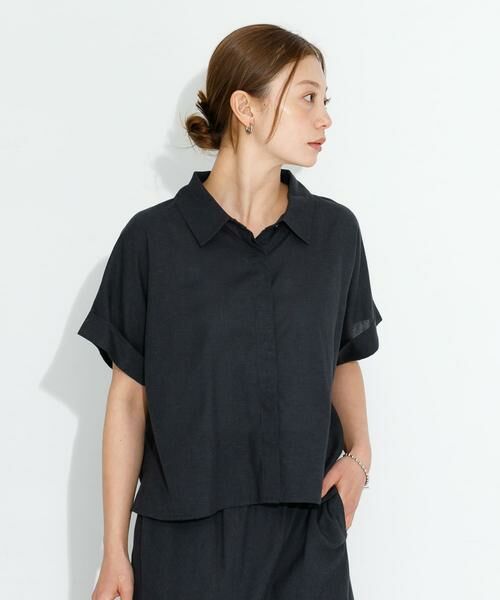 Sonny Label / サニーレーベル シャツ・ブラウス | リネン混クロップドドルマンシャツ | 詳細10