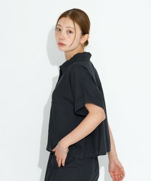 Sonny Label / サニーレーベル シャツ・ブラウス | リネン混クロップドドルマンシャツ | 詳細12