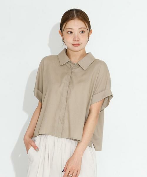 Sonny Label / サニーレーベル シャツ・ブラウス | リネン混クロップドドルマンシャツ | 詳細26