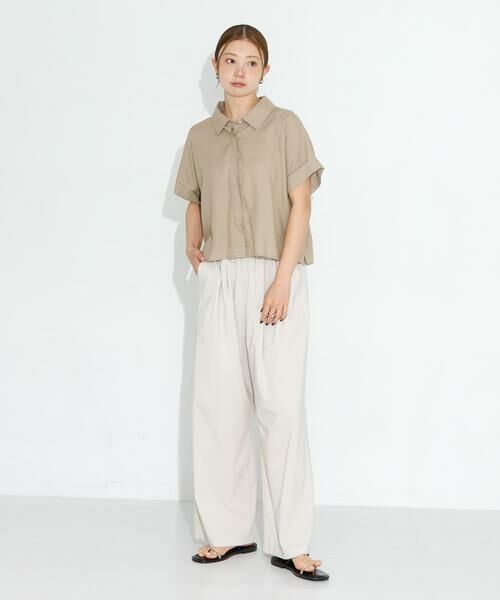 Sonny Label / サニーレーベル シャツ・ブラウス | リネン混クロップドドルマンシャツ | 詳細30