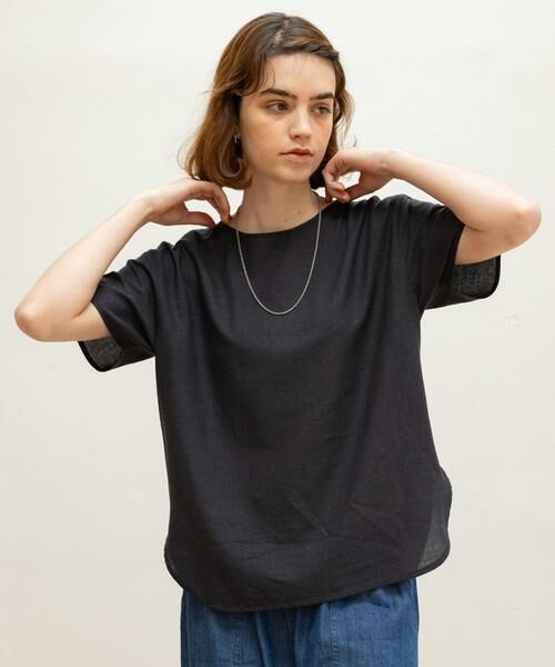 Sonny Label / サニーレーベル シャツ・ブラウス | リネン混クルーネックブラウスTシャツ | 詳細24