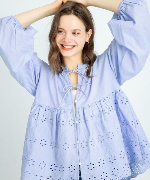 Sonny Label / サニーレーベル シャツ・ブラウス | コットンシフリーペプラムガウンブラウス | 詳細1