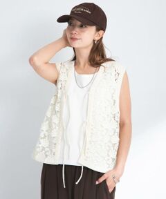 Sonny Label / サニーレーベル ベスト | ボタニカルモチーフレースベスト
