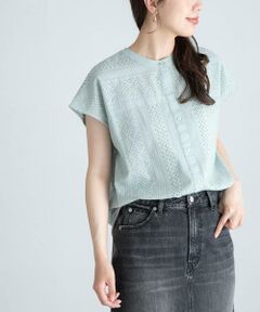 Sonny Label / サニーレーベル シャツ・ブラウス | 『WEB限定』バンドカラーコットンレースシャツ