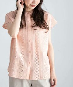 Sonny Label / サニーレーベル シャツ・ブラウス | 『WEB限定』バンドカラーコットンレースシャツ