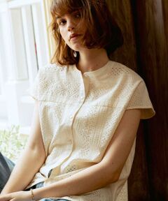 Sonny Label / サニーレーベル シャツ・ブラウス | 『WEB限定』バンドカラーコットンレースシャツ