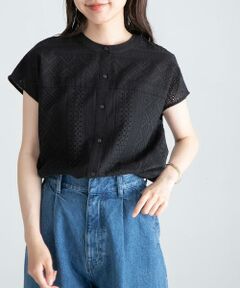 Sonny Label / サニーレーベル シャツ・ブラウス | 『WEB限定』バンドカラーコットンレースシャツ