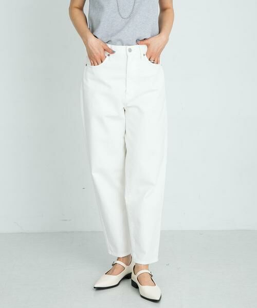 Sonny Label / サニーレーベル デニムパンツ | 『34サイズ/低身長向けも展開』ワイドテーパードデニム(ホワイト)