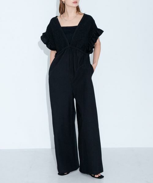 Sonny Label/サニーレーベル シャーリングサマーオールインワン ブラック 38