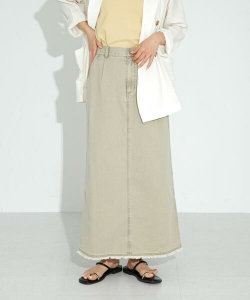 Sonny Label/サニーレーベル コットンツイルタックナロースカート ベージュ系その他 36 Sonny Label/サニーレーベル コットンツイルタックナロースカート ベージュ系その他 36