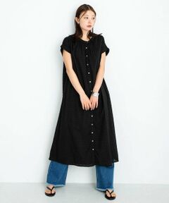 Sonny Label / サニーレーベル ワンピース | コットンストライプドビーギャザーワンピース