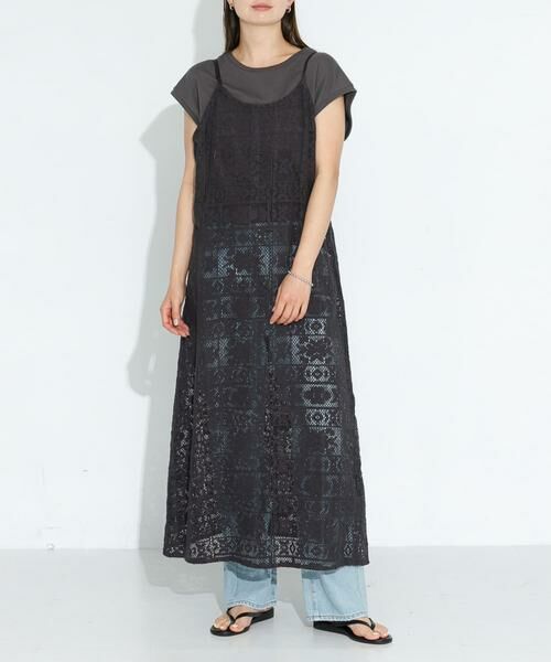 Sonny Label/サニーレーベル レースキャミワンピース チャコールグレー FREE Sonny Label/サニーレーベル レースキャミワンピース チャコールグレー FREE