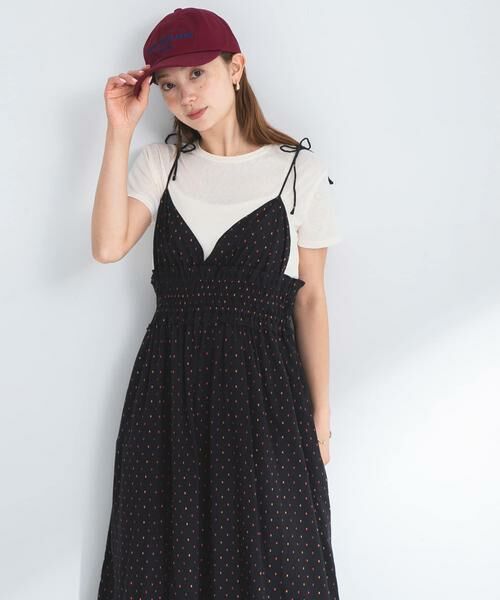 Sonny Label/サニーレーベル コットンドビーシャーリングキャミワンピース ブラック FREE Sonny Label/サニーレーベル コットンドビーシャーリングキャミワンピース ブラック FREE