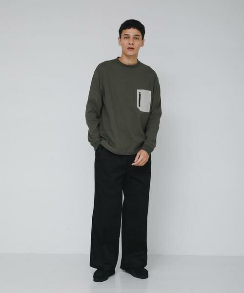 Sonny Label / サニーレーベル Tシャツ | ヘビーウェイトナイロン布帛ポケットロングスリーブTシャツ | 詳細4