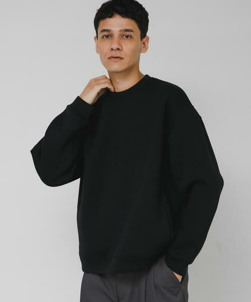 Sonny Label/サニーレーベル ダンボールニットクルーネックプルオーバー ブラック M Sonny Label/サニーレーベル ダンボールニットクルーネックプルオーバー ブラック M