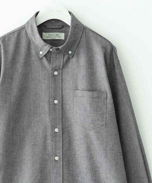 Sonny Label/サニーレーベル 抗菌オックスボタンダウン長袖シャツ グレー XL