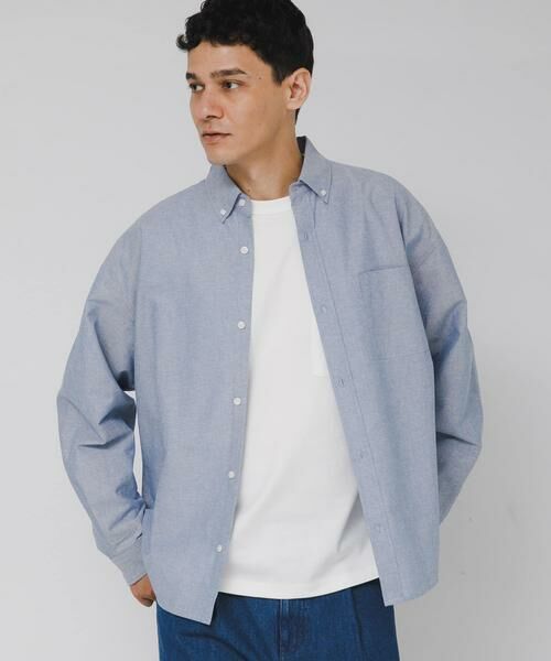 Sonny Label/サニーレーベル 抗菌オックスボタンダウンオーバーシャツ ライトブルー XL