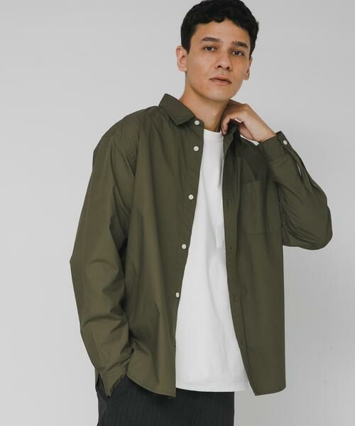 Sonny Label/サニーレーベル 高密度タイプライターレギュラーシャツ カーキ XL Sonny Label/サニーレーベル 高密度タイプライターレギュラーシャツ カーキ XL