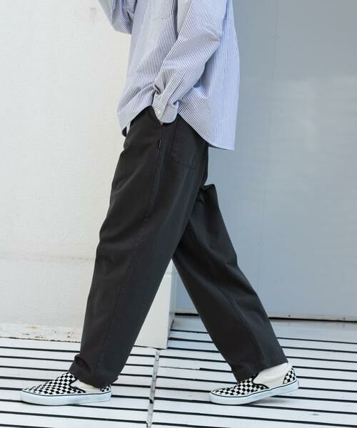 Sonny Label/サニーレーベル ベーシックワイドイージーチノパンツ チャコールグレー S Sonny Label/サニーレーベル ベーシックワイドイージーチノパンツ チャコールグレー S