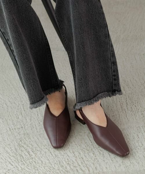 Sonny Label/サニーレーベル バックストラップスクエアパンプス ブラウン系その他 M Sonny Label/サニーレーベル バックストラップスクエアパンプス ブラウン系その他 M