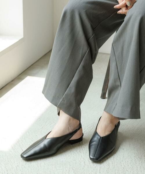 Sonny Label/サニーレーベル バックストラップスクエアパンプス ブラック M Sonny Label/サニーレーベル バックストラップスクエアパンプス ブラック M