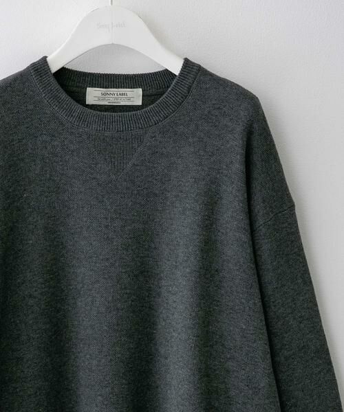 Sonny Label/サニーレーベル スウェットライクニットプルオーバー チャコールグレー XL Sonny Label/サニーレーベル スウェットライクニットプルオーバー チャコールグレー XL