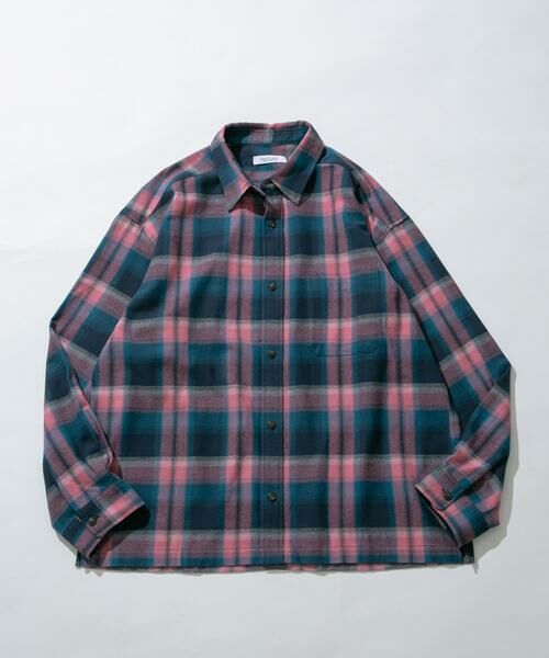 Sonny Label/サニーレーベル リラックスフィットチェックレギュラーシャツ ブルー系その他 M Sonny Label/サニーレーベル リラックスフィットチェックレギュラーシャツ ブルー系その他 M