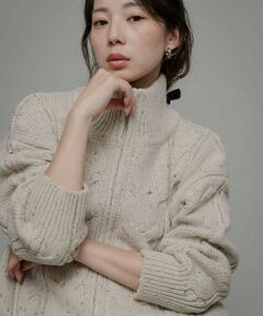 Sonny Label / サニーレーベル ニット・セーター | ウールケーブルニットジップブルゾン