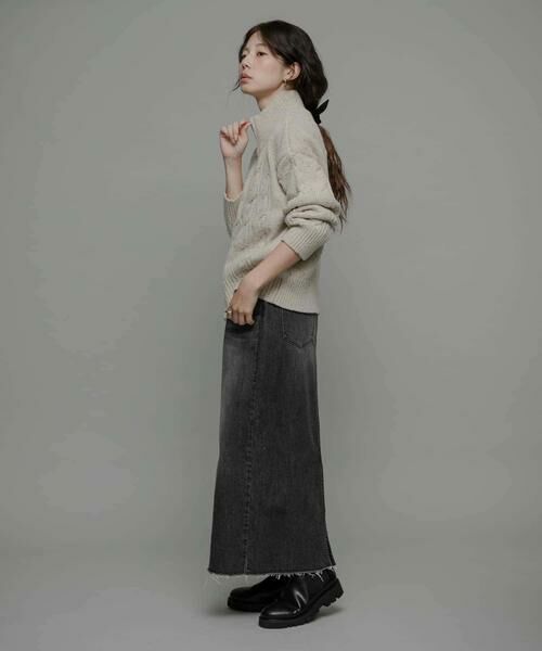 Sonny Label / サニーレーベル ニット・セーター | ウールケーブルニットジップブルゾン | 詳細6