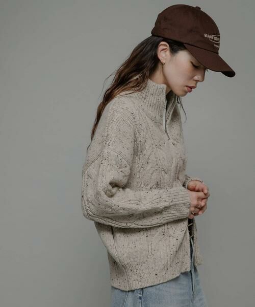 Sonny Label / サニーレーベル ニット・セーター | ウールケーブルニットジップブルゾン | 詳細17
