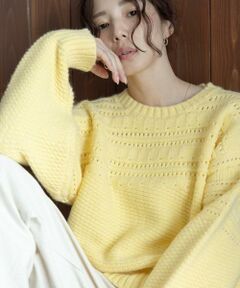 Sonny Label / サニーレーベル ニット・セーター | 『WEB限定』アイレット切替ニットプルオーバー