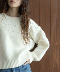 Sonny Label / サニーレーベル ニット・セーター | 『WEB限定』アイレット切替ニットプルオーバー