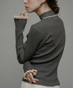 Sonny Label / サニーレーベル ニット・セーター | 袖口フリルハイネックプルオーバー