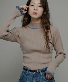 Sonny Label / サニーレーベル ニット・セーター | 袖口フリルハイネックプルオーバー