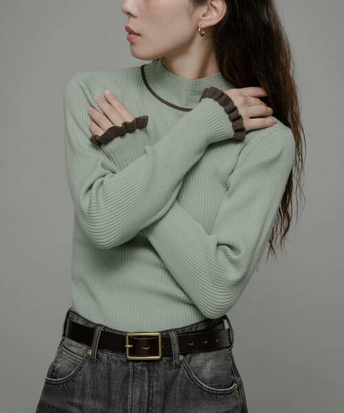Sonny Label / サニーレーベル ニット・セーター | 袖口フリルハイネックプルオーバー | 詳細2