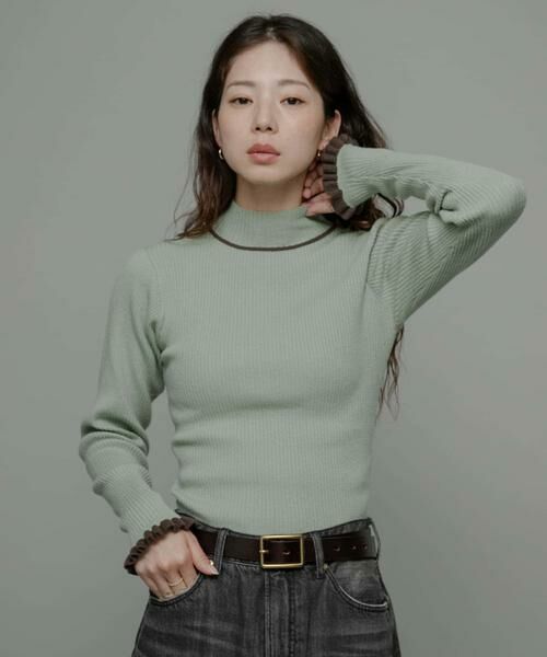 Sonny Label / サニーレーベル ニット・セーター | 袖口フリルハイネックプルオーバー | 詳細4