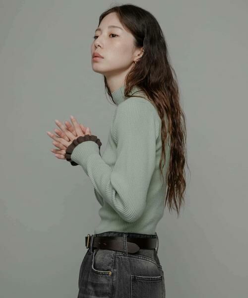 Sonny Label / サニーレーベル ニット・セーター | 袖口フリルハイネックプルオーバー | 詳細5