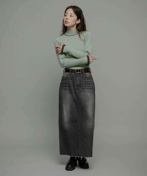 Sonny Label / サニーレーベル ニット・セーター | 袖口フリルハイネックプルオーバー | 詳細6