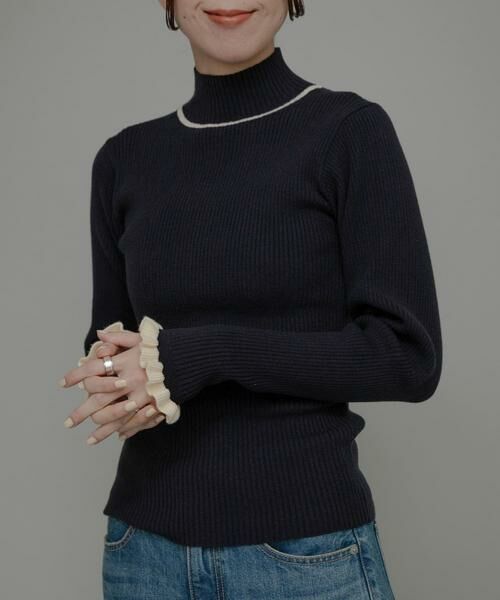 Sonny Label / サニーレーベル ニット・セーター | 袖口フリルハイネックプルオーバー | 詳細10