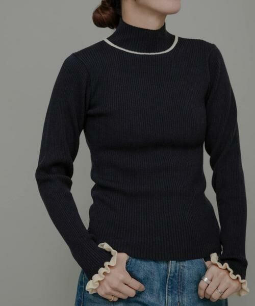 Sonny Label / サニーレーベル ニット・セーター | 袖口フリルハイネックプルオーバー | 詳細11