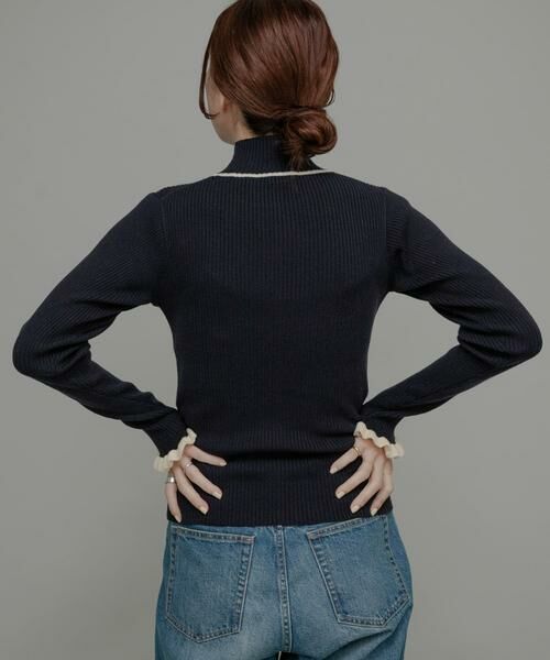 Sonny Label / サニーレーベル ニット・セーター | 袖口フリルハイネックプルオーバー | 詳細13