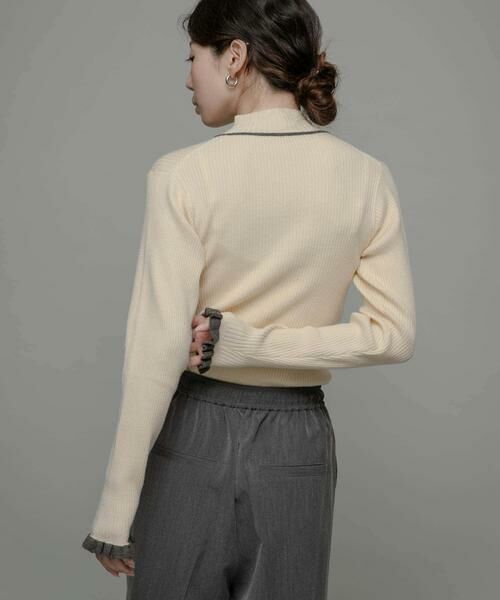 Sonny Label / サニーレーベル ニット・セーター | 袖口フリルハイネックプルオーバー | 詳細14