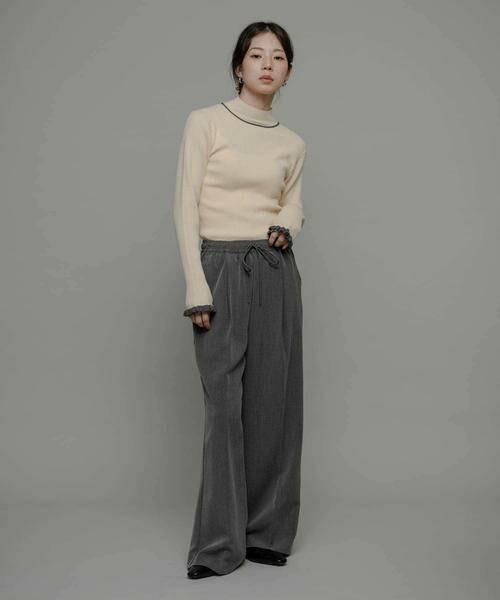 Sonny Label / サニーレーベル ニット・セーター | 袖口フリルハイネックプルオーバー | 詳細15