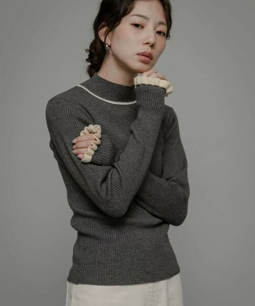Sonny Label / サニーレーベル ニット・セーター | 袖口フリルハイネックプルオーバー | 詳細20