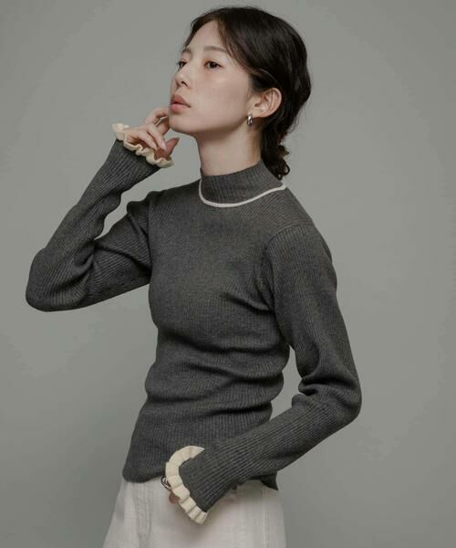 Sonny Label / サニーレーベル ニット・セーター | 袖口フリルハイネックプルオーバー | 詳細21