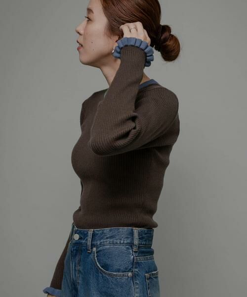 Sonny Label / サニーレーベル ニット・セーター | 『洗濯可』袖口フリルクルーネックプルオーバー | 詳細2