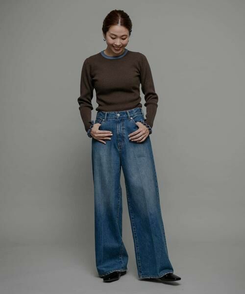 Sonny Label / サニーレーベル ニット・セーター | 『洗濯可』袖口フリルクルーネックプルオーバー | 詳細5