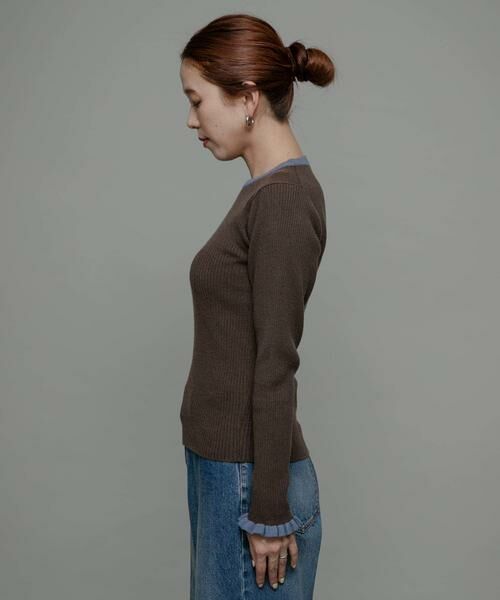 Sonny Label / サニーレーベル ニット・セーター | 『洗濯可』袖口フリルクルーネックプルオーバー | 詳細9