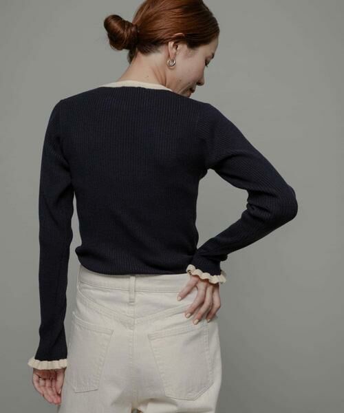 Sonny Label / サニーレーベル ニット・セーター | 『洗濯可』袖口フリルクルーネックプルオーバー | 詳細14